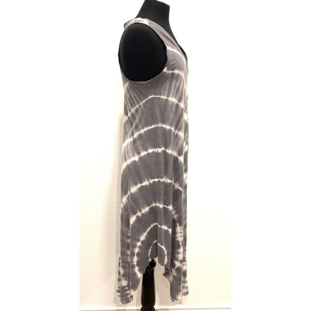 Z SUPPLY REVERIE SPIRAL Grey Charcoal Tie Dye Midi Dress S - Picture 4 of 13